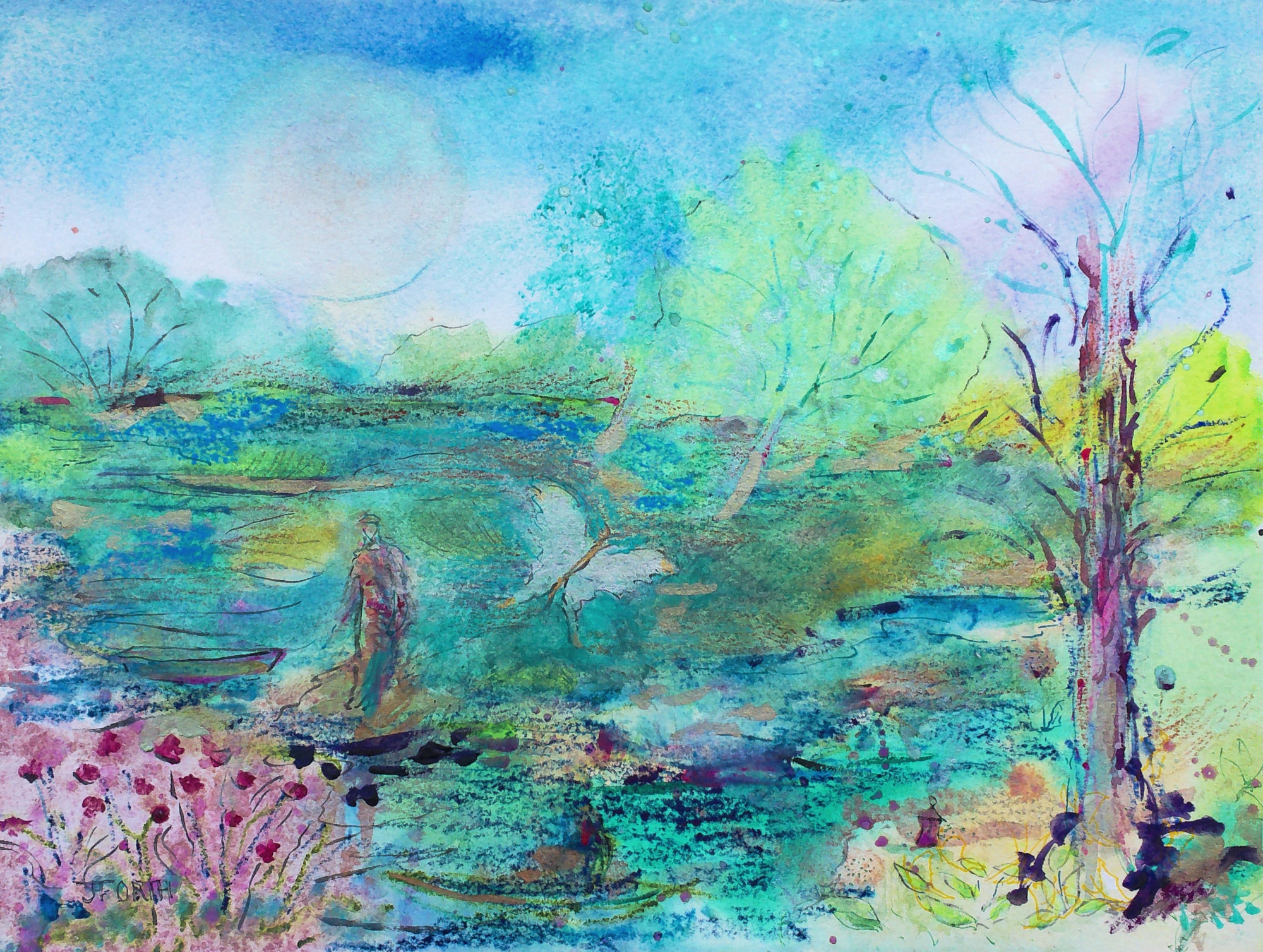 River Barges by Jane Forth